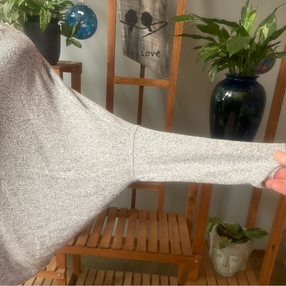 C’est Moi Heather Grey Boatneck Batwing Long sleeve Top - Picture 5 of 10